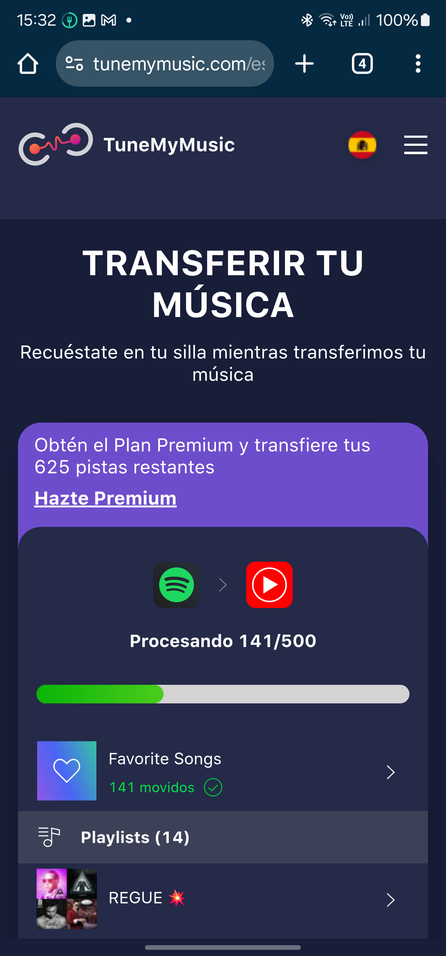 Cómo pasar listas de Spotify a YouTube Music gratis -